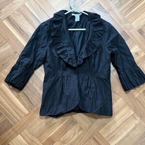 Cabi Black Ruffled Women's Jacket sz 6